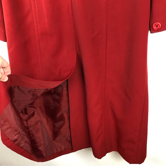 Talbots Petites Long Red Peacoat Formal Dress Jacket - Picture 7 of 14
